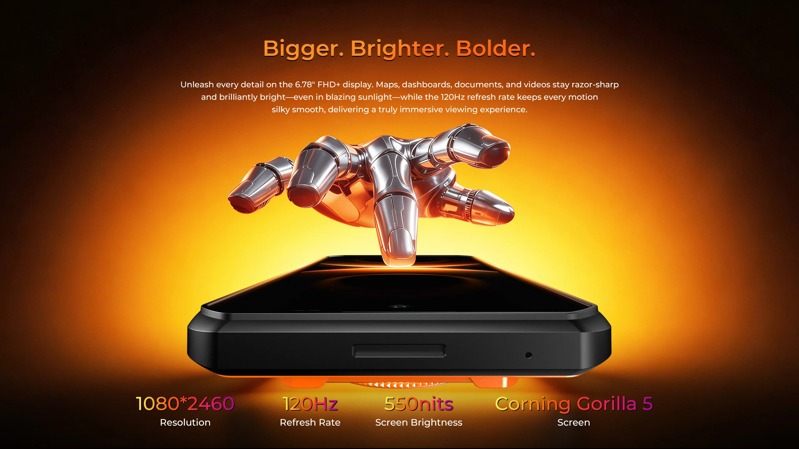 Global version OUKITEL WP500 Ultra 5G Rugged Phone 6.8" 120Hz Display 36GB(12+24)+1TB 10000mAh 108MP AI Smartphon Android 16 NFC