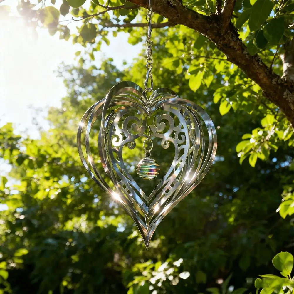 Outdoor Bird Scarer Stainless Steel Reflective Wind Spinners Outdoor Garden Decor Sparkly Bird Deterrent Devices Metal for Women