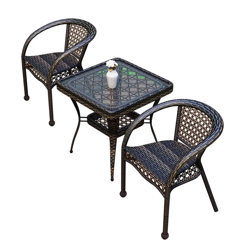 

Outdoor table and chair courtyard leisure open-air rattan villa indoor balcony small table and chair coffee table combination ra