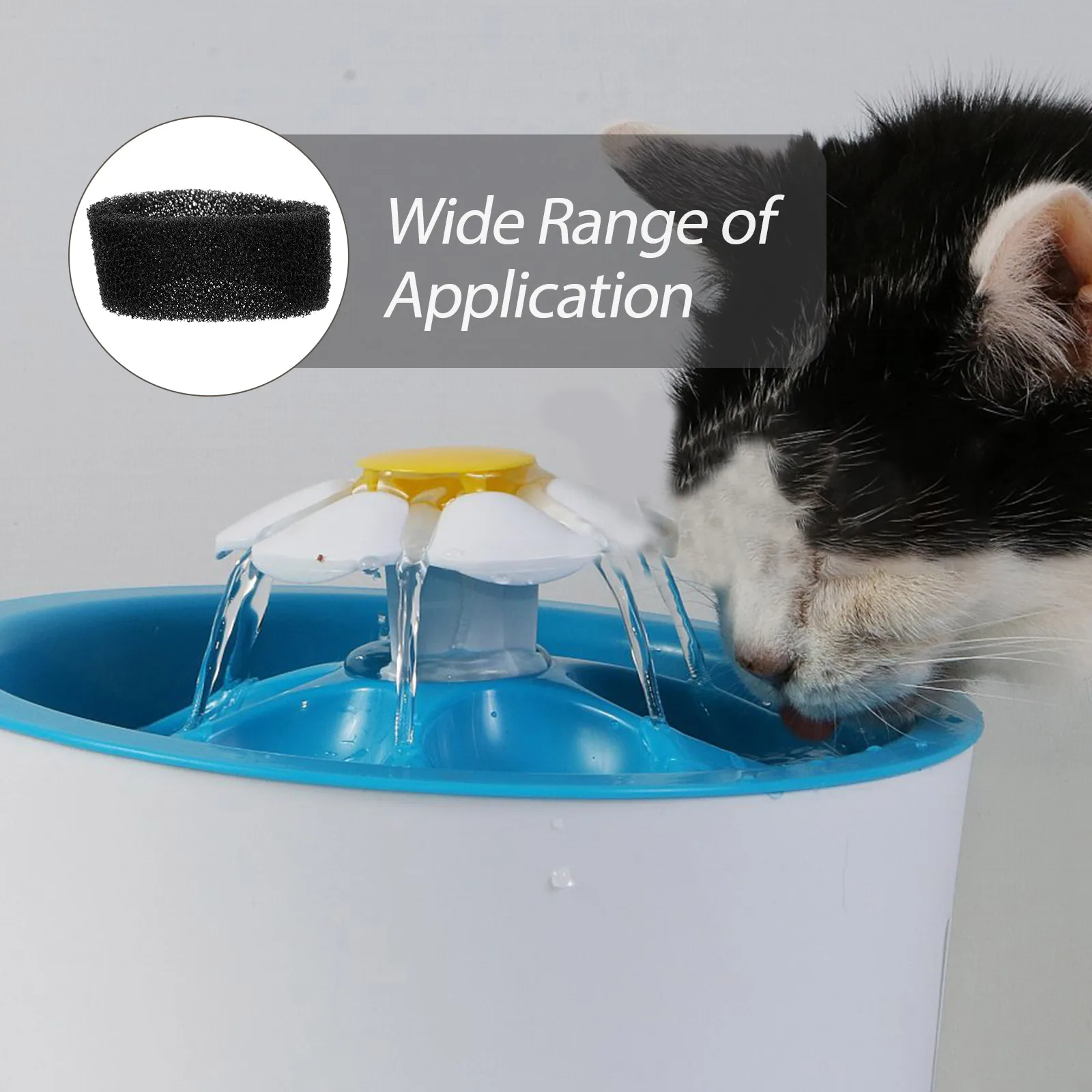 

12 Pcs Black Sponge Filters for Pet Water Fountain 84oz 2.5L Dog Cat Dispenser Pet Waterer Filters Cat Water Fountain Filter