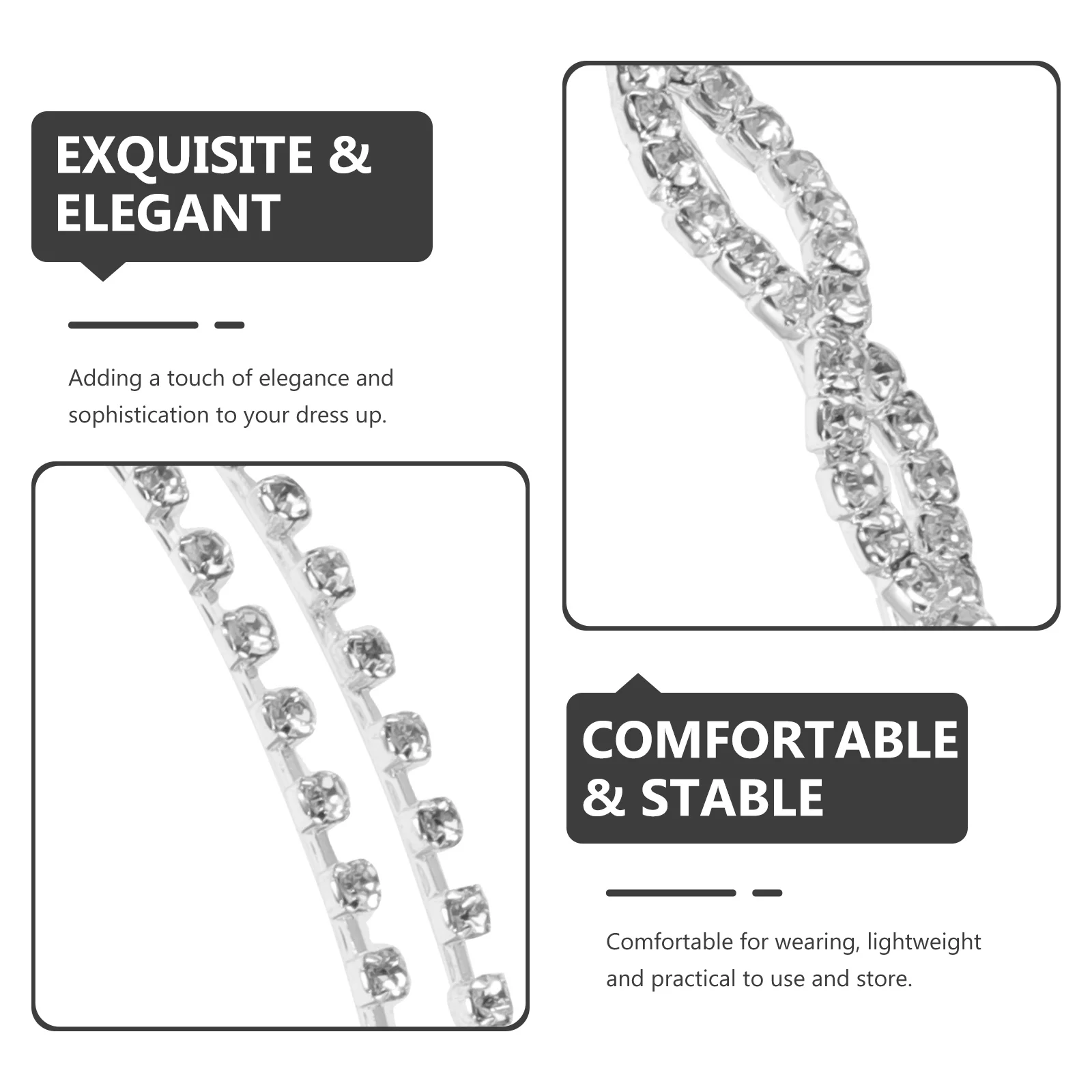 4 قطع من عصابات رأس الزفاف المصنوعة من حجر الراين واللؤلؤ للنساء وإكسسوارات تصفيفة الشعر خفيفة الوزن للحفلات للعروس #2