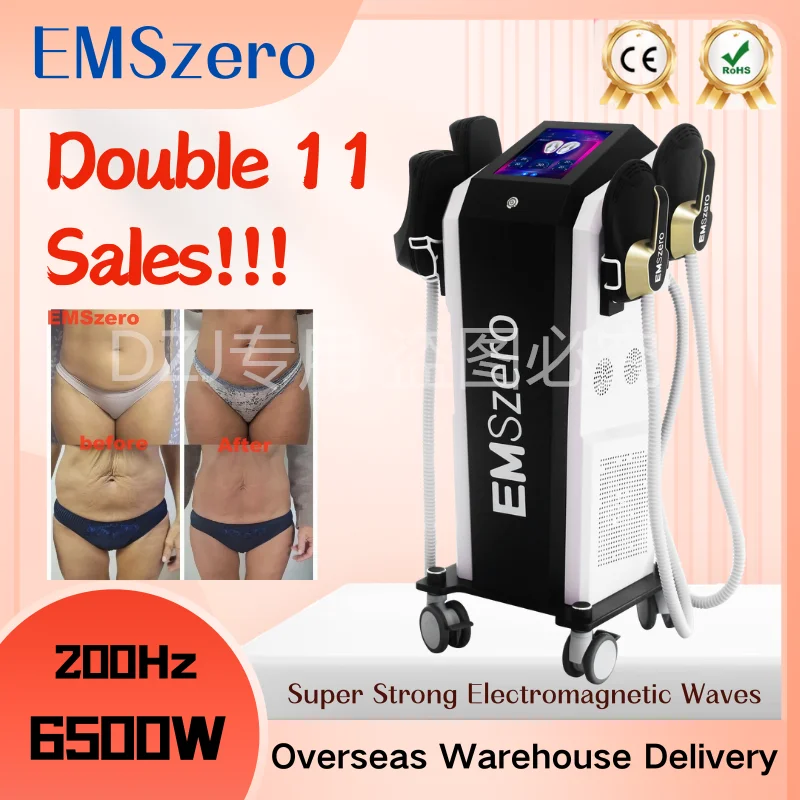 Professional EMSzero RF Machine Double 11 Sales 6500W EMS Body Sculpt Machine Super Strong Electromagnetic Waves Increase Muscle