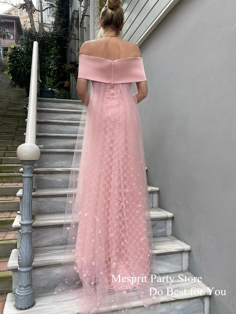 Mermaid Evening Dress Elegant Boat Neck Off The Shoulder Beading Sequined Tulle Trumpet Formal Dresses Saudi Arab Prom Gown