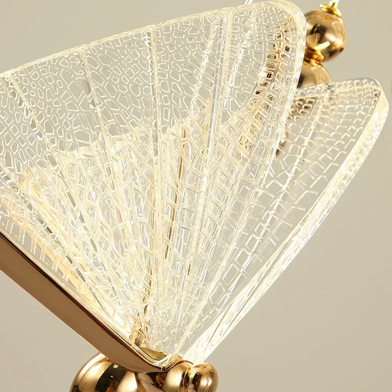 

Butterfly Shape Chandelier Modern Lighting For Living Room Stair Light Bedroom Bedside Lamps Rotating Stair Long Chandeliers