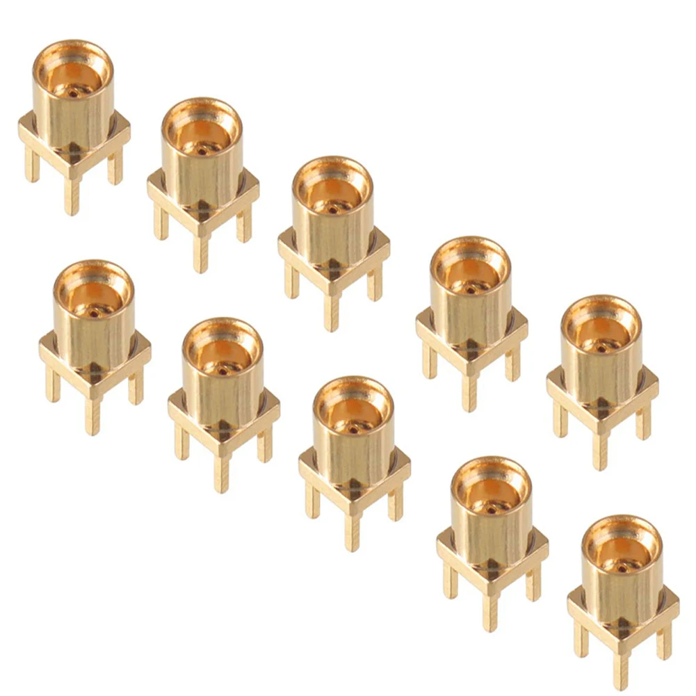 10PCS MMCX-KE Female PCB Socket Connector Gold Plated PTFE Insulation 50 Ohm Right Angle For RF Wireless Communication Test Equi