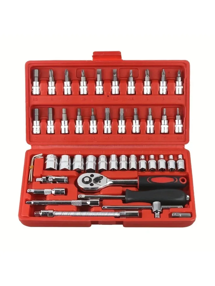 AliExpress NONE 46pcs Car Repair Tool Kit  Ratchet Torque Wrench Spanner Screwdriver Socket Set Combo Tools Kit Bicycle Auto Repairing Tool Mech