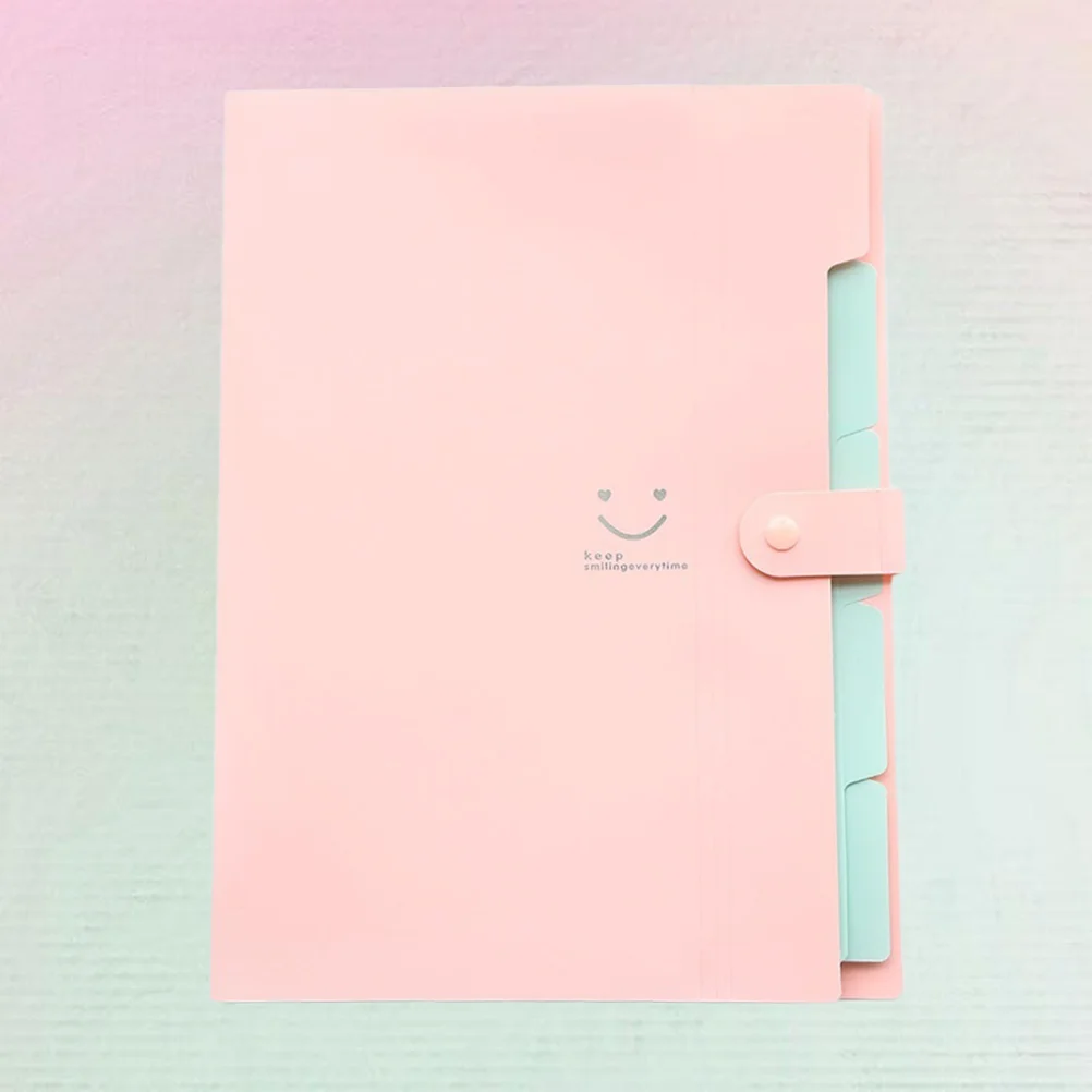 

Plastic File Folders A4 Size Snap Closure Accordion Folder Document File Folder (Pink) file organizer