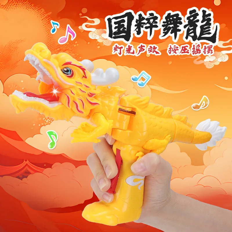 30cm Dragon Doll Toys Press Light Up Toy Chinese Dragon Mascot Doll Simulated Dragon Toy  Home Decoration Birthday Gift