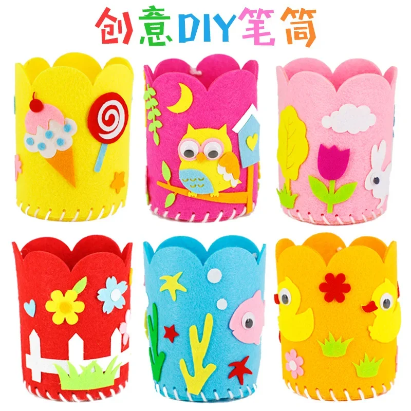 

Kid Gifts Crafts Toys Arts Crafts for Children DIY Craft DIY Pencil Holder Non-Woven DIY Pen Holder Handwork Pen Container