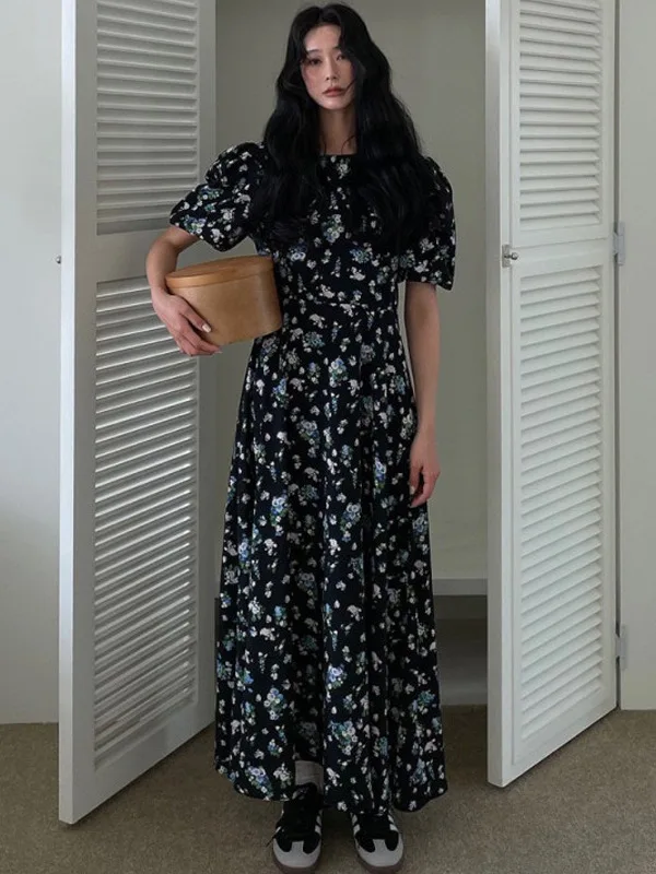 

Шикарный винтажный круглый Ne Slim Fit с цветочным принтом Bubble Sve Dr, женский весенне-летний повседневный модный комбинезон миди Dr