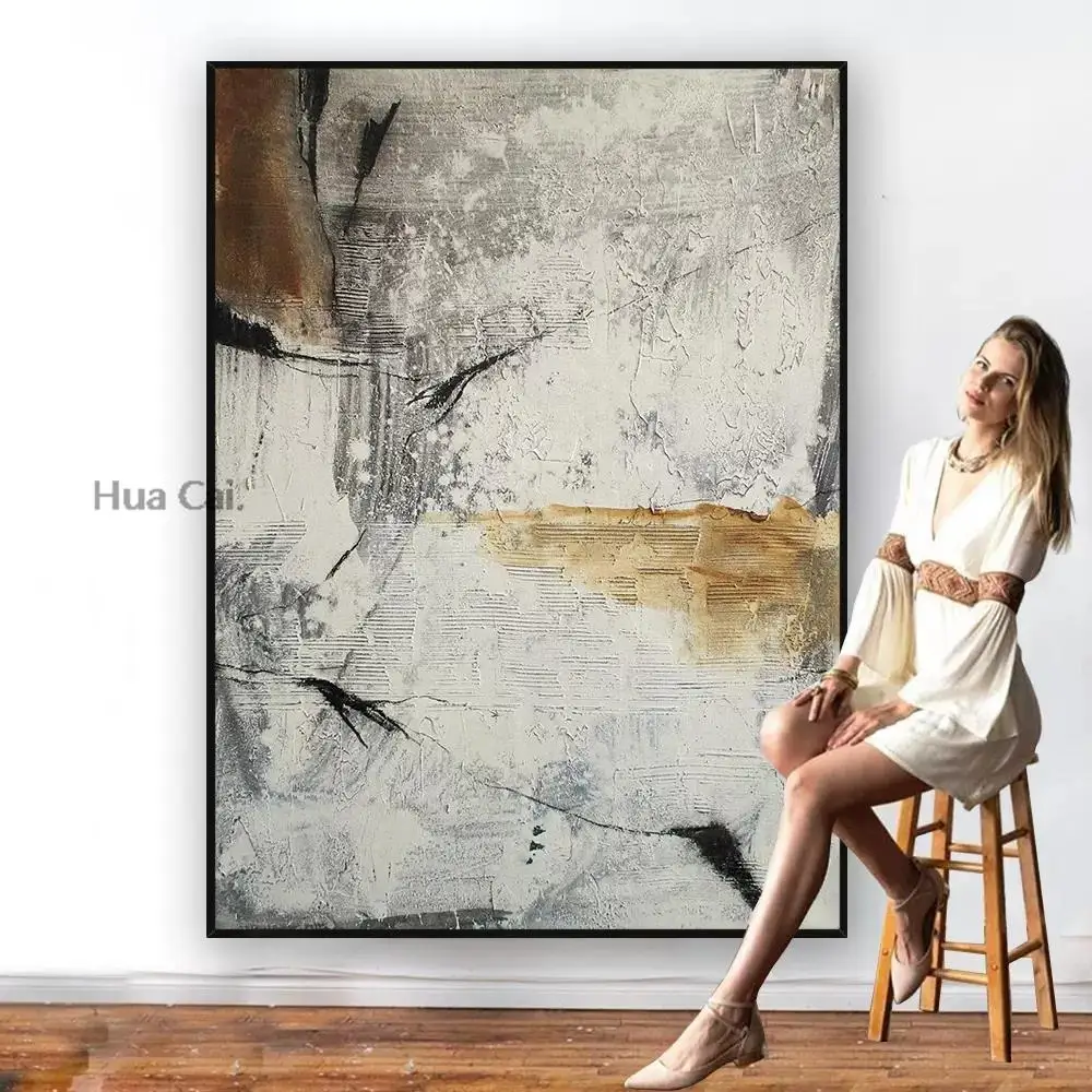 

Abstract Art Modern Decor Painting Knife Wall Poster Canvas Picture Frameless Handmade Artwork Texture Design home decoration