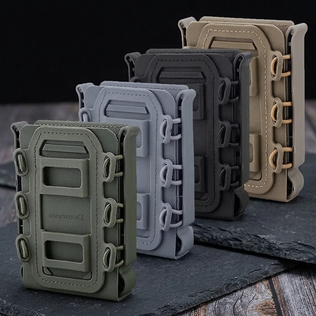 Pochette tactique pour chargeurs rapides 5.56 7.62, porte-chargeurs robuste en TPR flexible, pochettes de combat pour airsoft et paintball