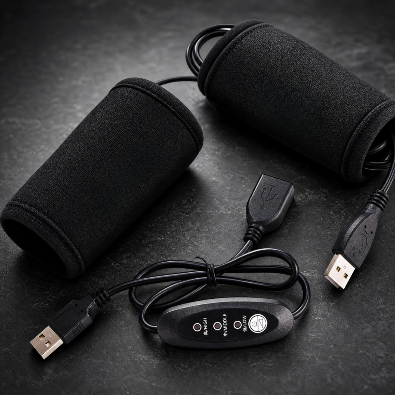 USB-Powered Handlebar Grip Warmer Universal Fit Heated Handlebar Grip Cover USB Heated Motorcycle Grips Breathable Fast Heating
