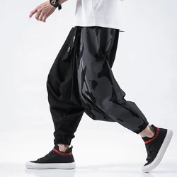 Men Women Baggy Harem Pants Hip Hop Joggers Causal Loose Trousers Aladdin Crotch Wide Leg Cotton Linen Pants Pantalones Hombre