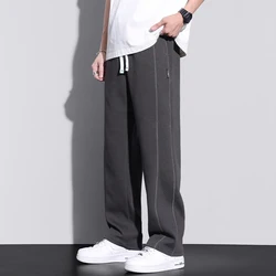 Autumn Winter Elastic Waist Loose Loose Casual Straight Pants Homme Drawstring Comfortable Sweatpants Male All-match Trousers