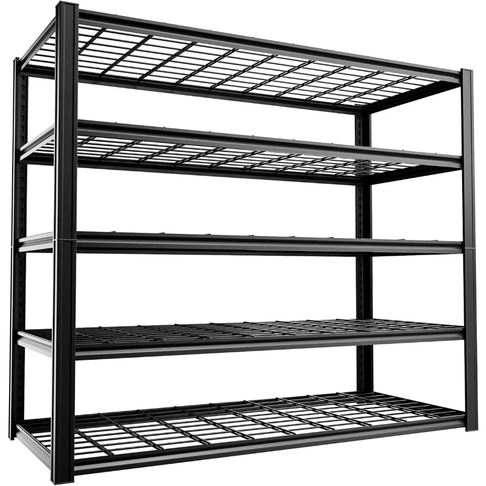

Commercial Grade 5-Tier Metal Shelves - 48" Wide x 72" Tall, 3010LB Load Capacity, Adjustable Warehouse Rack