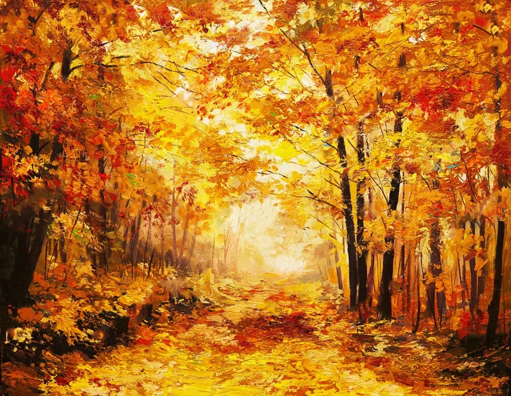 

Осенне-осенние листья, картина маслом, пейзажный фон, высокое качество, компьютерный принт, свадебные фоны для фотостудии