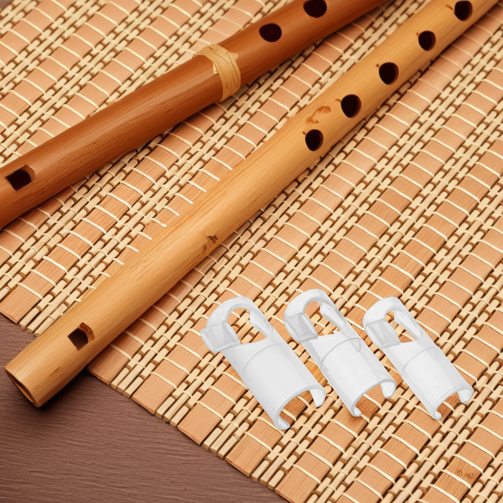 

3Pcs Flute Blowing Aid Universal Mouthpiece Blower for Beginner Bamboo Flute Practice Membrane Protector Instrument Trainer