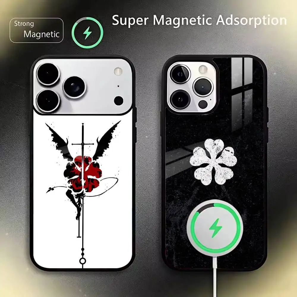 

Action Shonen- Anime-Black -C-Clover Wireless charging phone case compatible with iPhone 17/16/15/14/13/12/11
