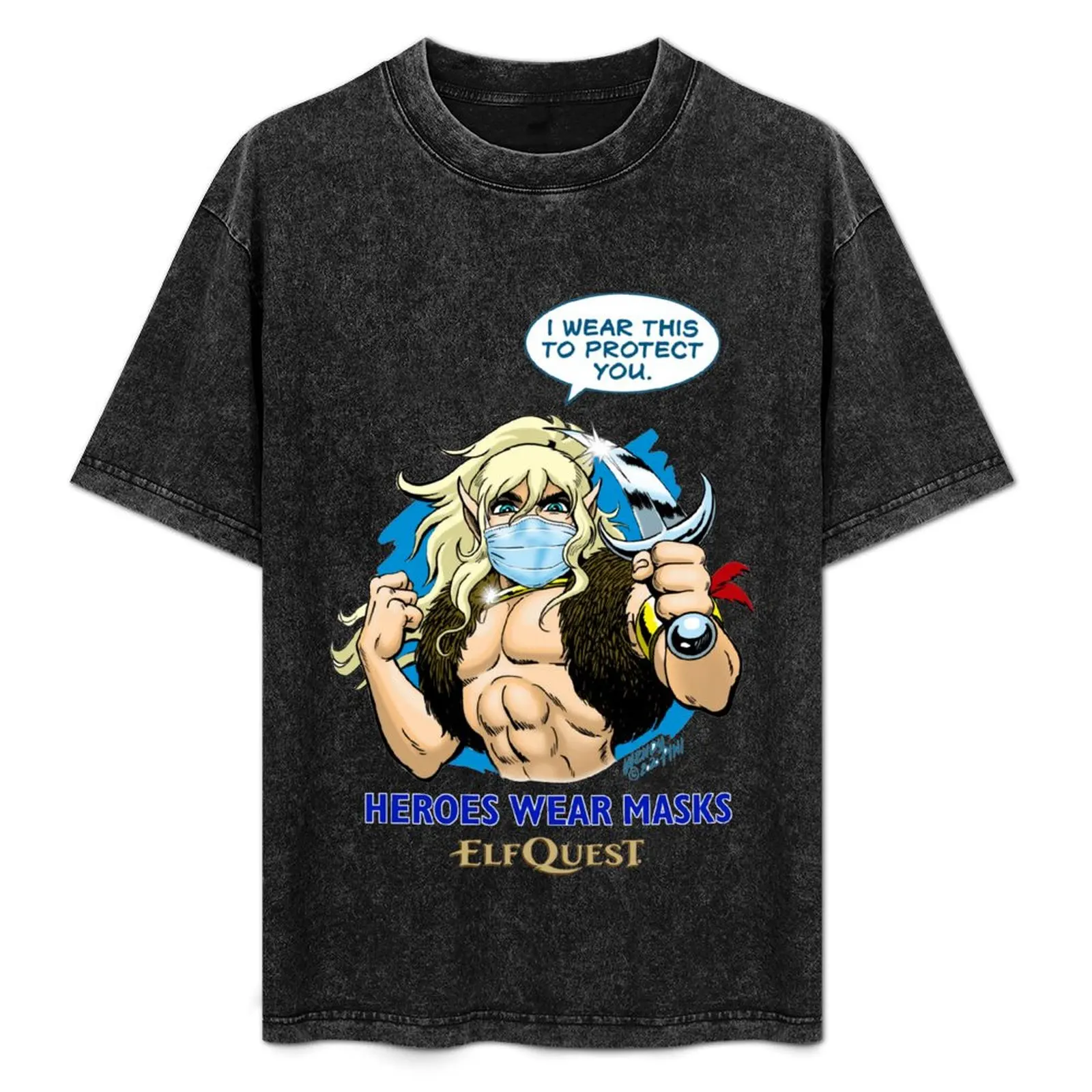 

ElfQuest: Heroes Wear Masks T-Shirt Basic Regular Fit Casual T-Shirt