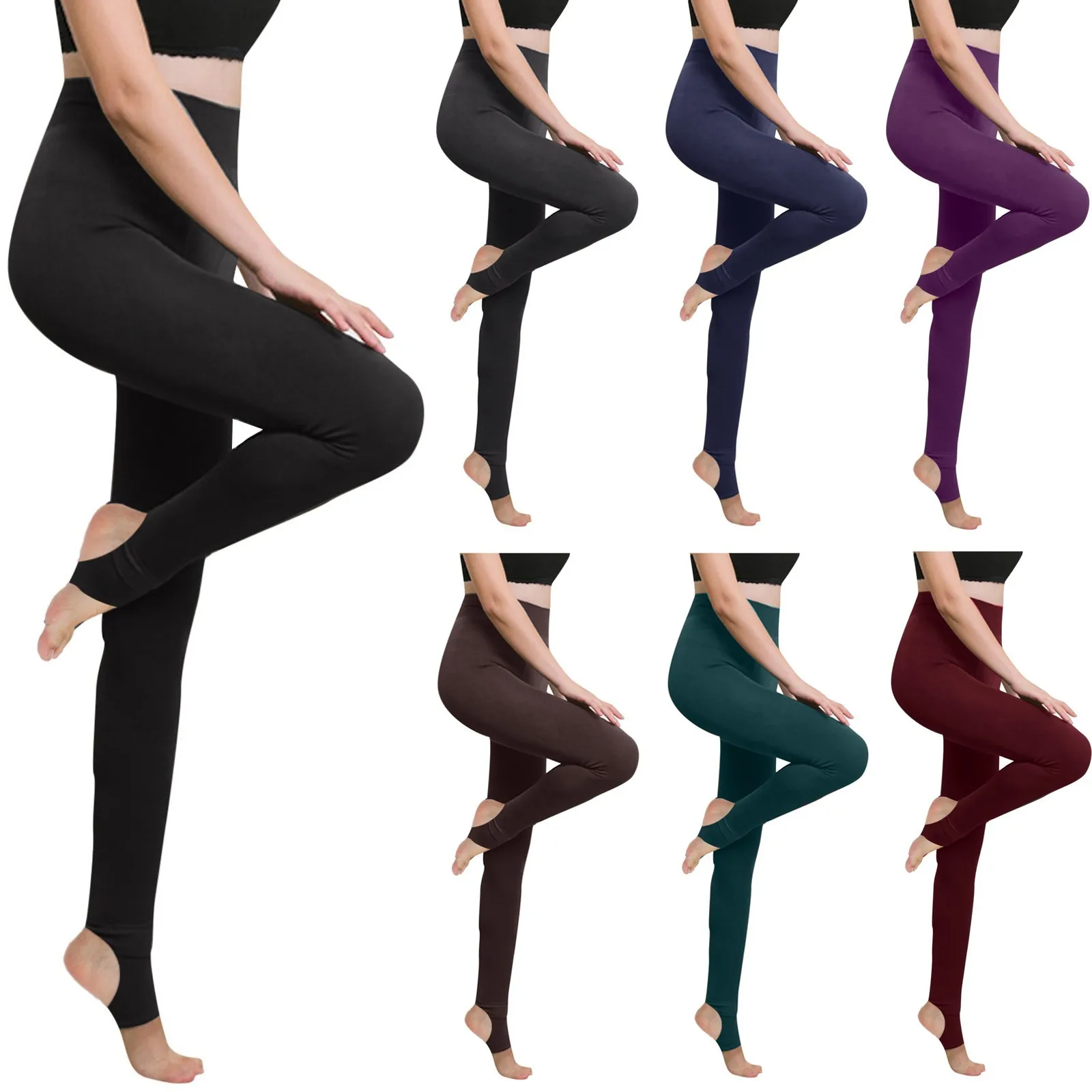 Women Winter Leggings Warm Leggins High Waist Solid Color Velvet Women Thickened Velvet Leggings Stretchy Black Leggings