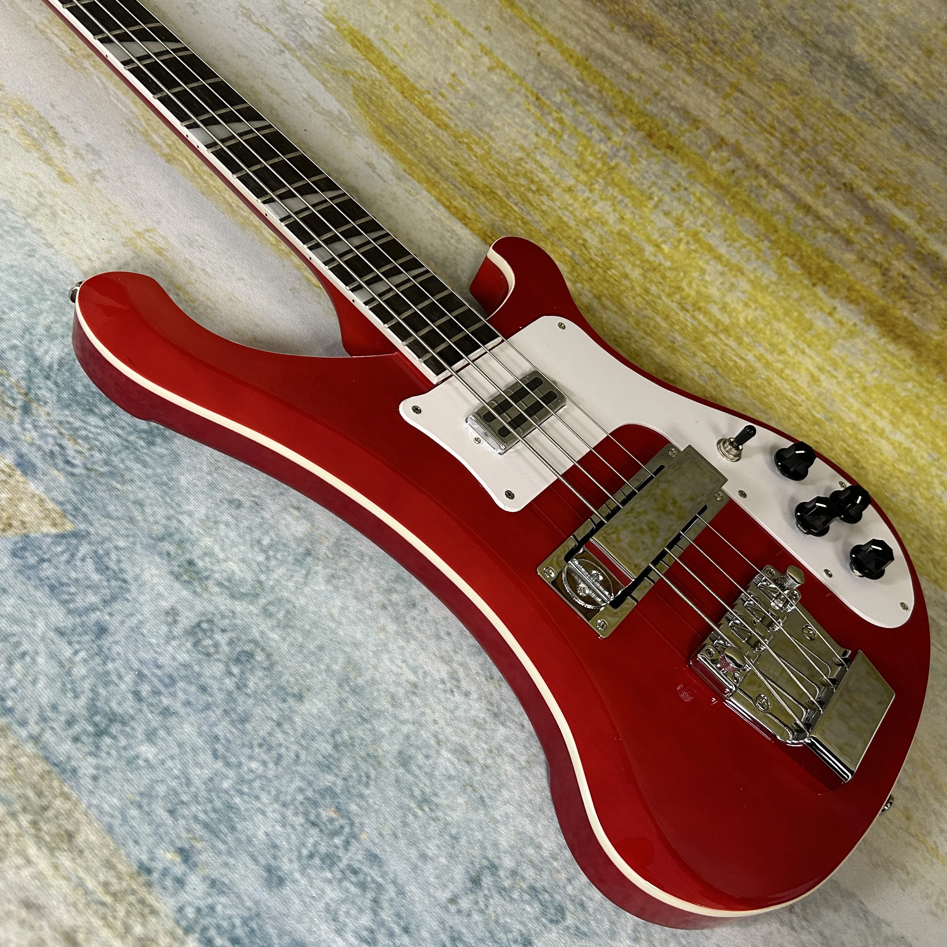 

Transparent Red Bass Guitars Rickenback 844 mm Scale Length 4003 Version