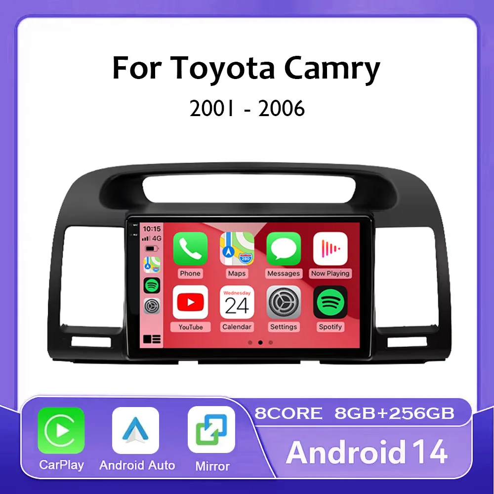 Car Radio Android 14 Wireless Car playFor Toyota Camry 5 2002 - 2006 Autoradio Multimedia Automotive Car Radio Wireless CarPlay