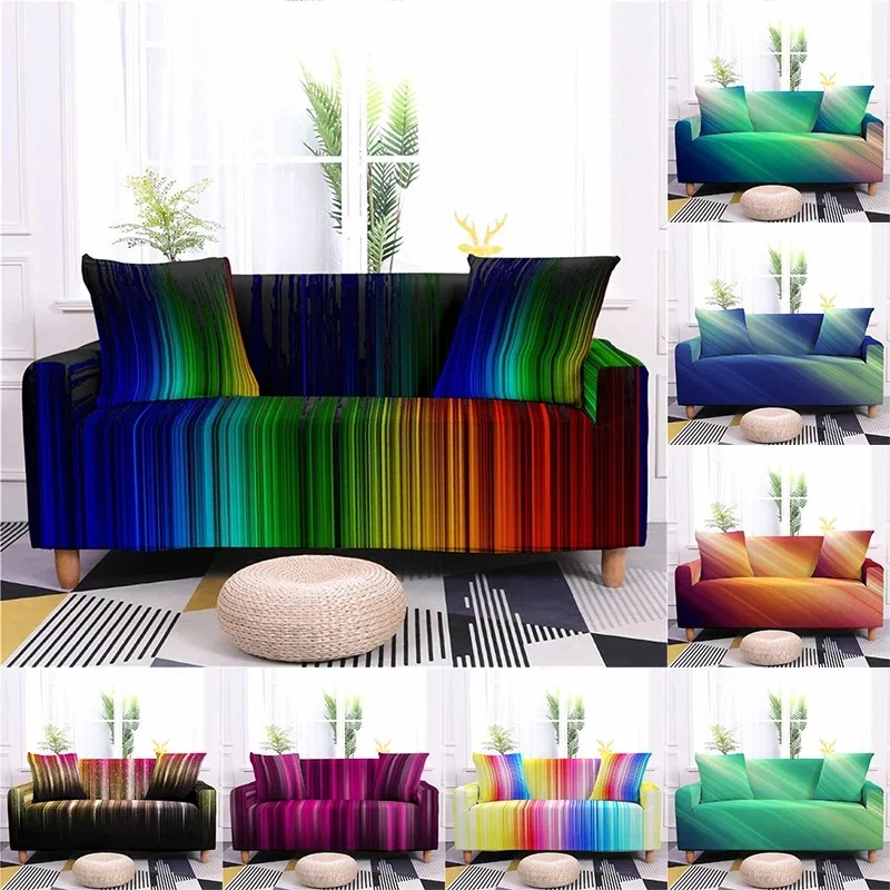 Couch cover spring and summer Fashion Gradient Color Sofa Cover All-inclusive Bedroom Living Room Decor Multi-seater Fundas Sofa