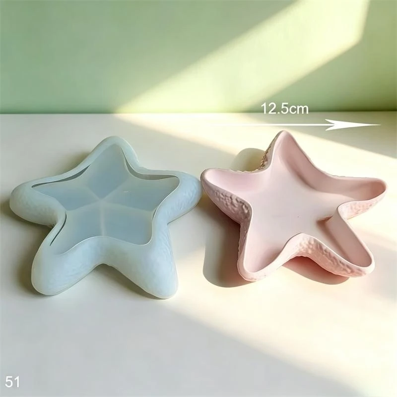Shell Conch Shape Gypsum Storage Tray Silicone Molds Starfish Plaster Dish Tray Home Decoration Epoxy Resin Mould