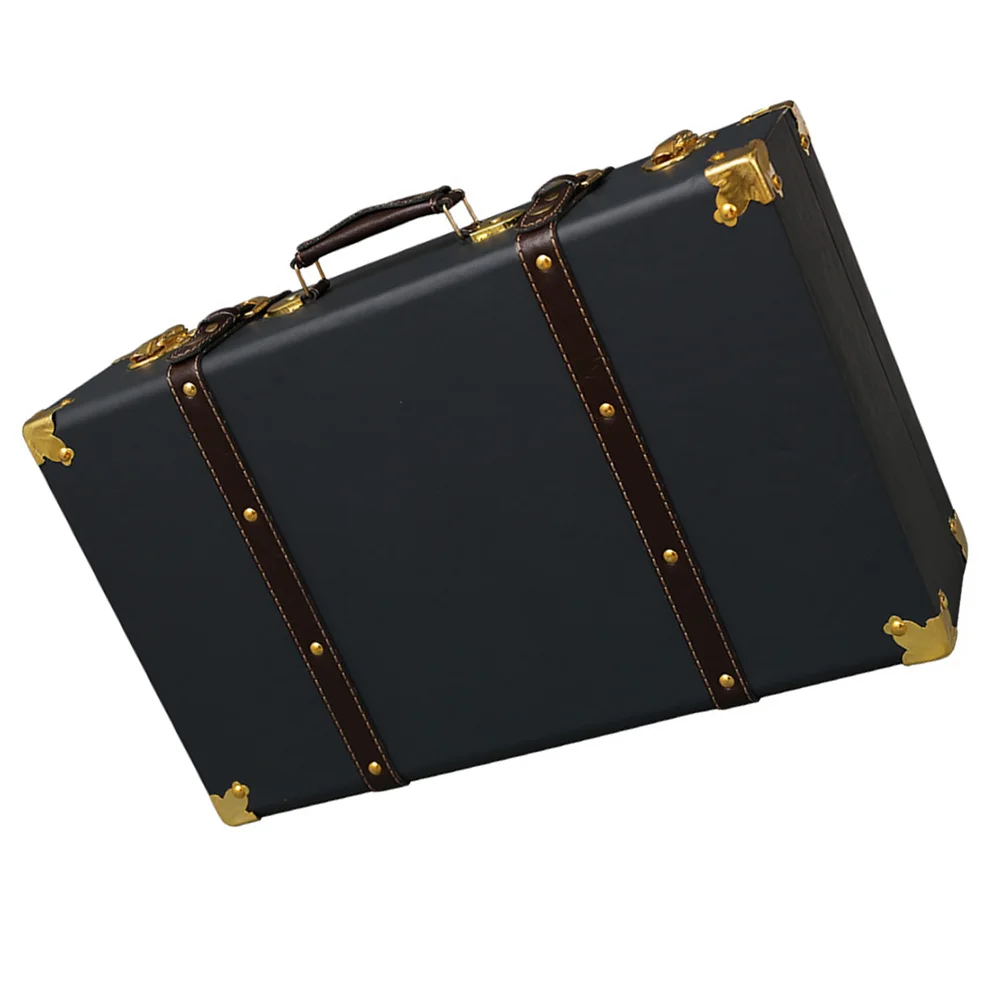 

Ящик для хранения компактный в форме чемодана дизайнерский орнамент винтажная креативная упаковка для ювелирных изделий деревянная переноска косметики