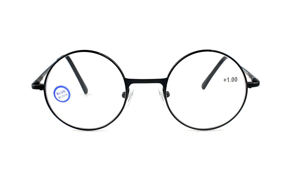 Runde Vintage-Lesebrille aus Metall mit blauem Licht blockierend – leichte Anti-Augenspannungs-Lesebrille für Männer und Frauen – Detail 10