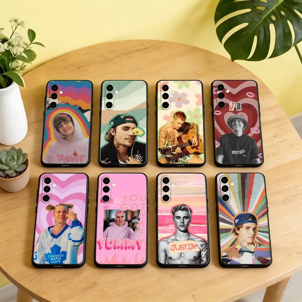 J-Justin B-Bieber S-Singer Phone Case For Samsung Galaxy A73,A72,A71,A70,A53,A52,A51,Others Soft Black Cover