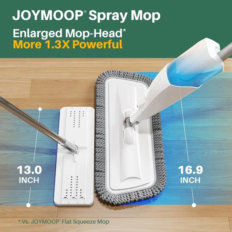 Spray Mop for Floor Cleaning, Dry Wet Microfiber Mop with 18oz Refillable Bottle and 6 Replacement Pads, Floor Mop for Home or