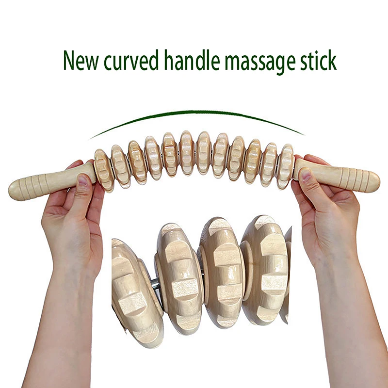 

Wooden Roller Massager Stick Manual Body Massage Wheel For Arm Leg Thigh Waist Back Cellulite Abdomen Relieve Muscle Fatigue