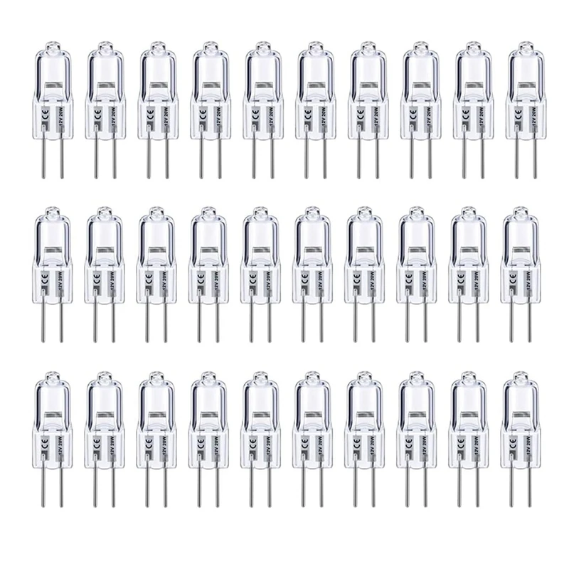 【CLEARANCE】G4 Bulb,20 Pack Halogen G4 12V 20W With G4 Bi-Pin Base,High Output G4 Light Bulb 12V 300LM For Cabinet Light Bulbs