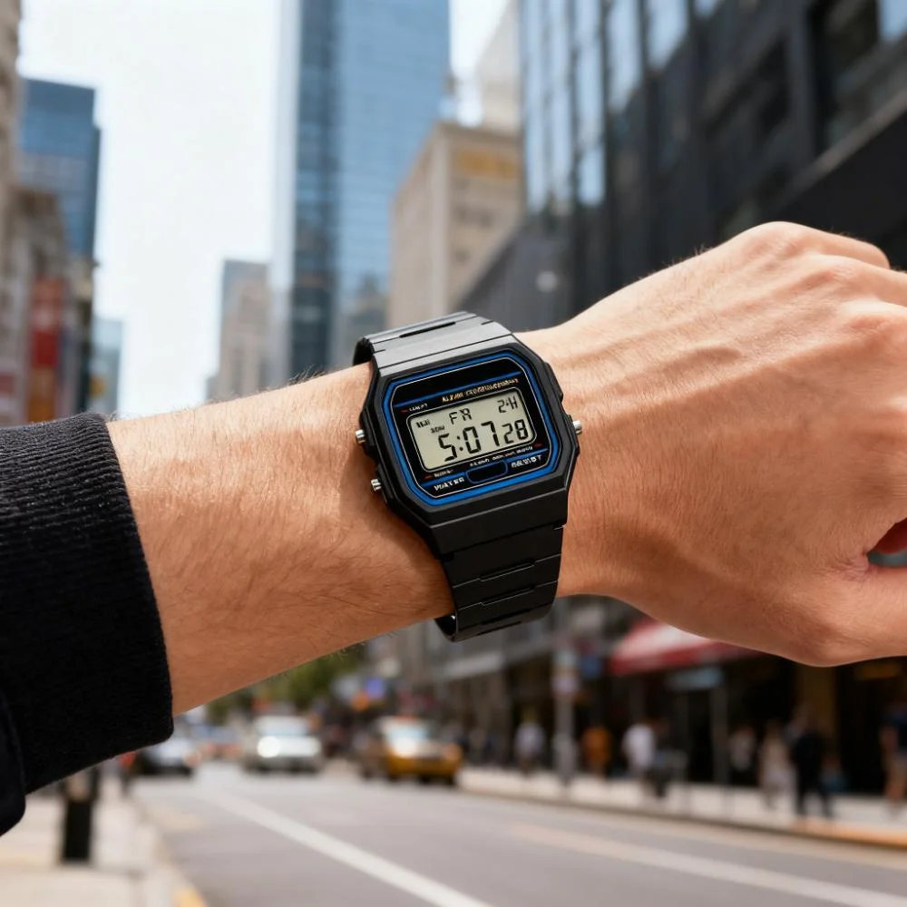 Minimalist Square LED Sports-style Men's Digital Watch, Casual Men's Watch with Digital Display, Student Watch