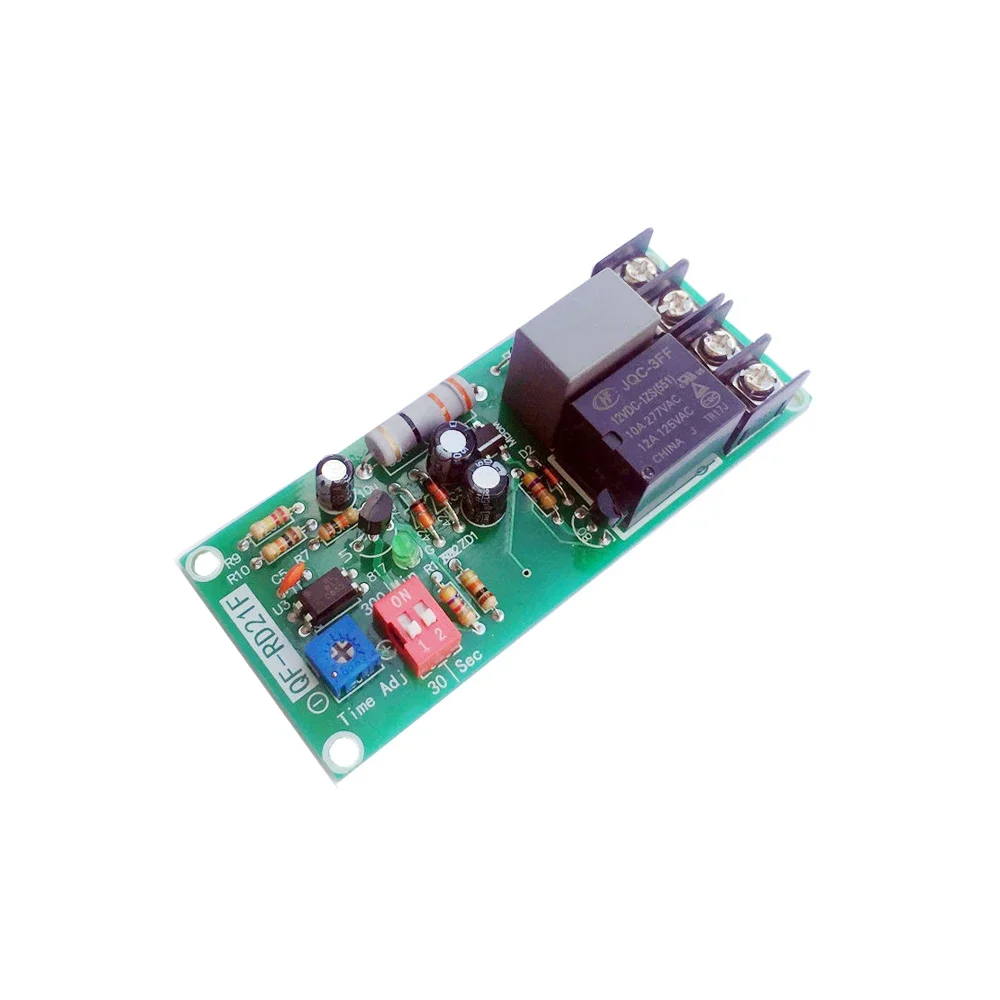 AC100V-220V Adjustable Timer Control Relay Module Turn Off Delay Switch 0.5 Sec 300 Min Board for Exhaust Fan