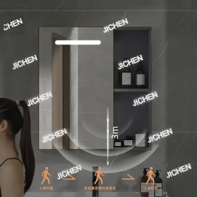 ZQT Smart Storage Mirror Cabinets For Rental Houses Simple Layered Partition Cabinet Modern Creative Storage Locker For Entrance