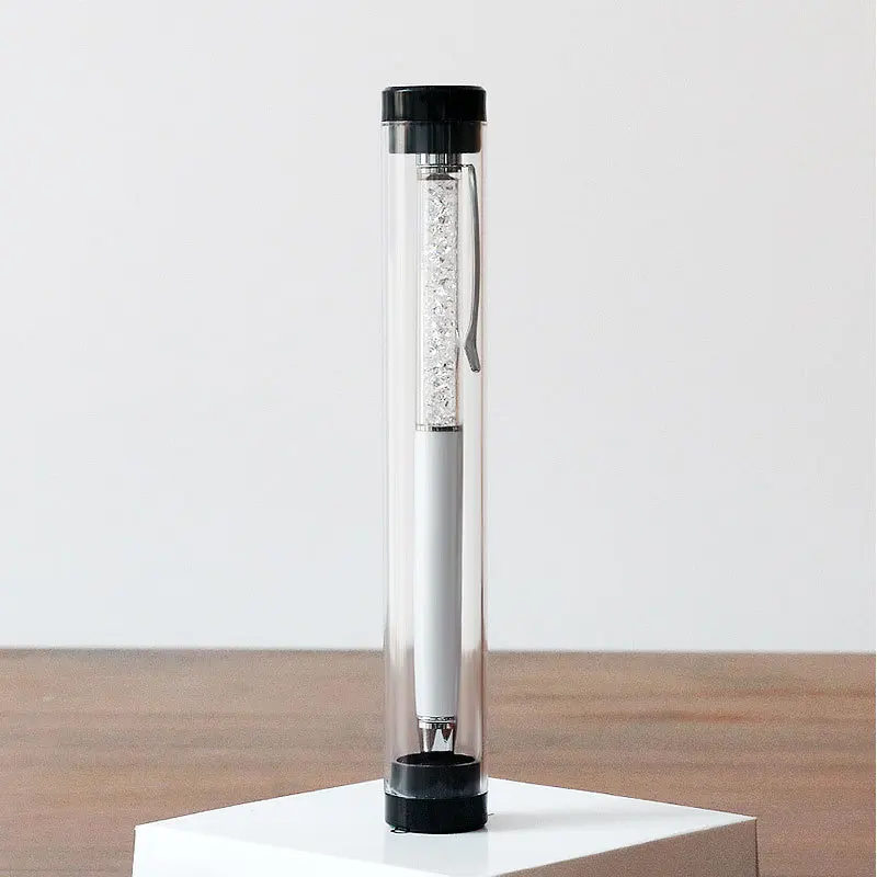 

50 шт. пластиковая цилиндрическая коробка для ручек, прозрачный акриловый футляр для хранения пинцетов