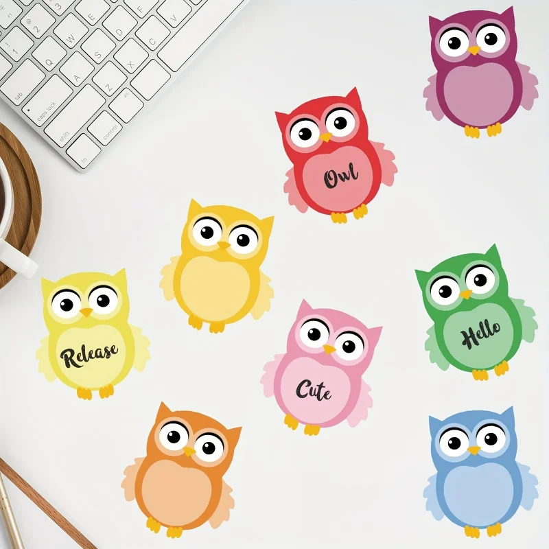 12 ورقة ملاحظات لاصقة على شكل بومة رائعة ذاتية اللصق مذكرة ورقية على شكل بومة مثالية للتذكير والدراسة والعمل والمكتب والمدرسة