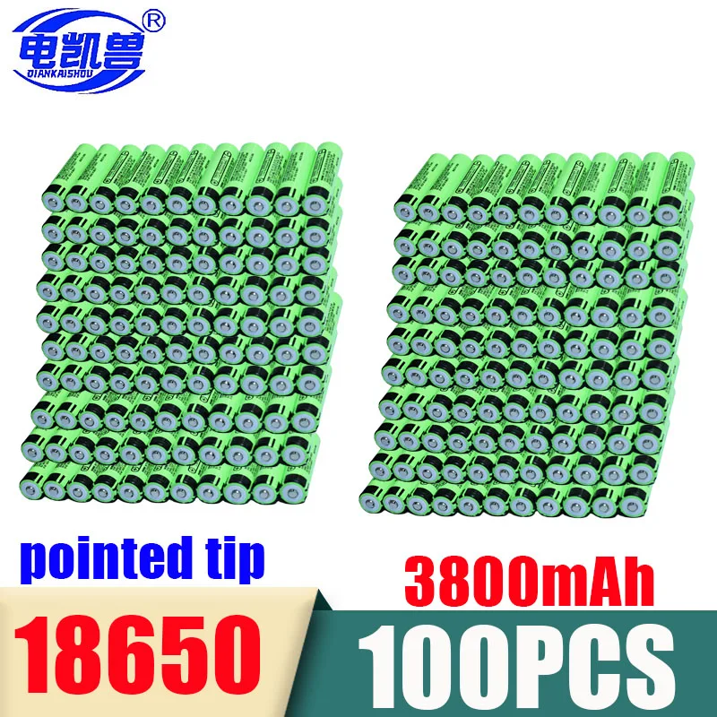 2-100 Stuks 18650 Lithium Batterij 3800 Mah 2026 Nieuwe A-Klasse 3.7V 11A 18650 Platte Kop Puntige Tip Zaklamp Oplaadbare Batterij