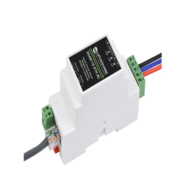 

Waveshare 2pcs/lot Industrial Modbus RS485 Serial Server, RS485 to RJ45 Ethernet, TCP/IP to Serial, Rail-Mount, POE function