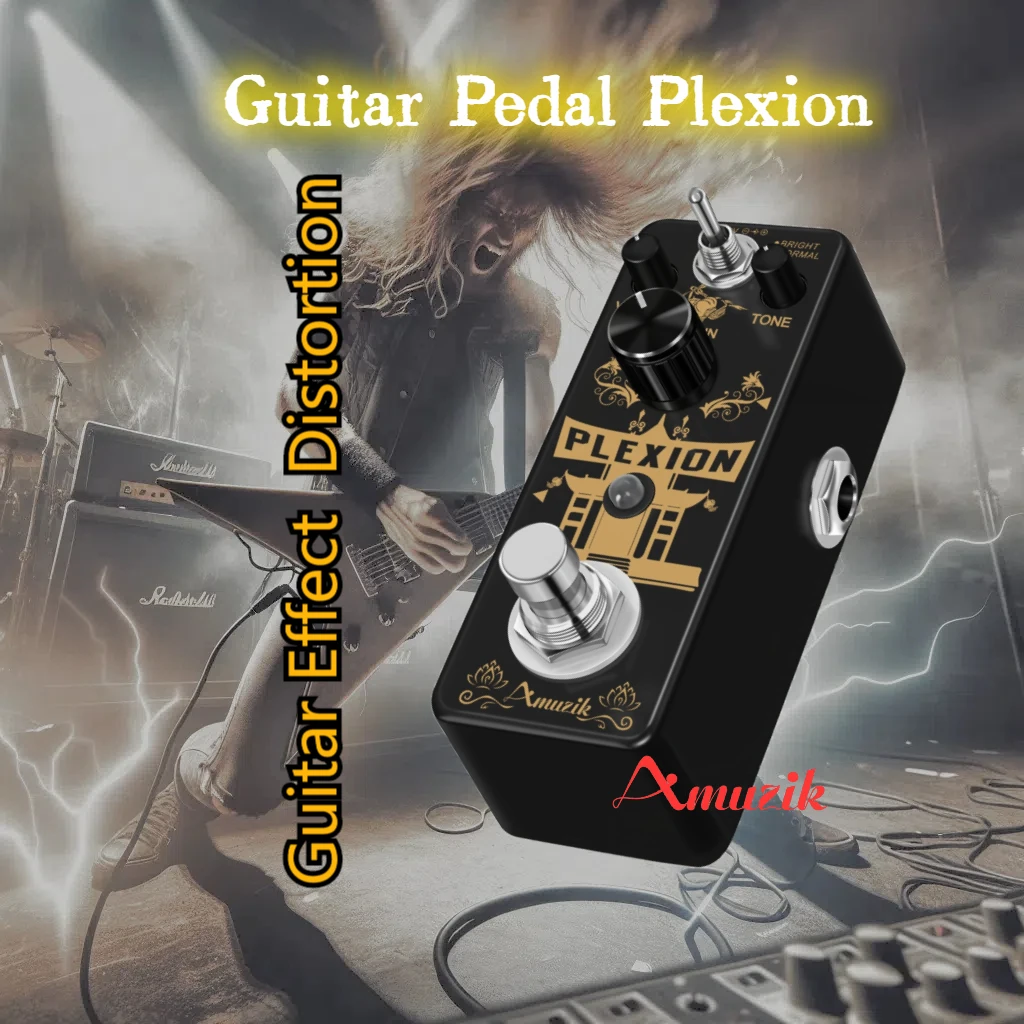 

Amuzik Plexion Guitar Pedal Electric marshall plexi Simulation Effects Pedals for Guitar Bass with True Bypass Mini Size