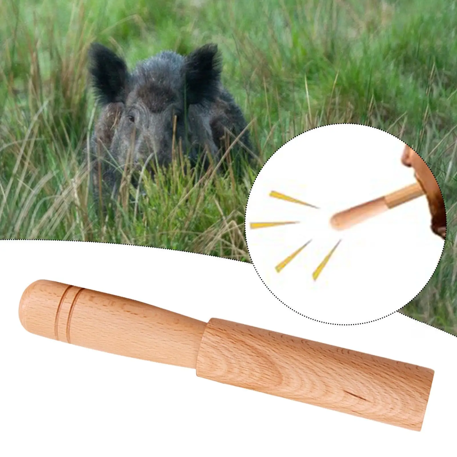 Natural Boar Call Hunting Whistle Wood Construction Loud Portable Game Call for Attracting Boars in Outdoor Activities