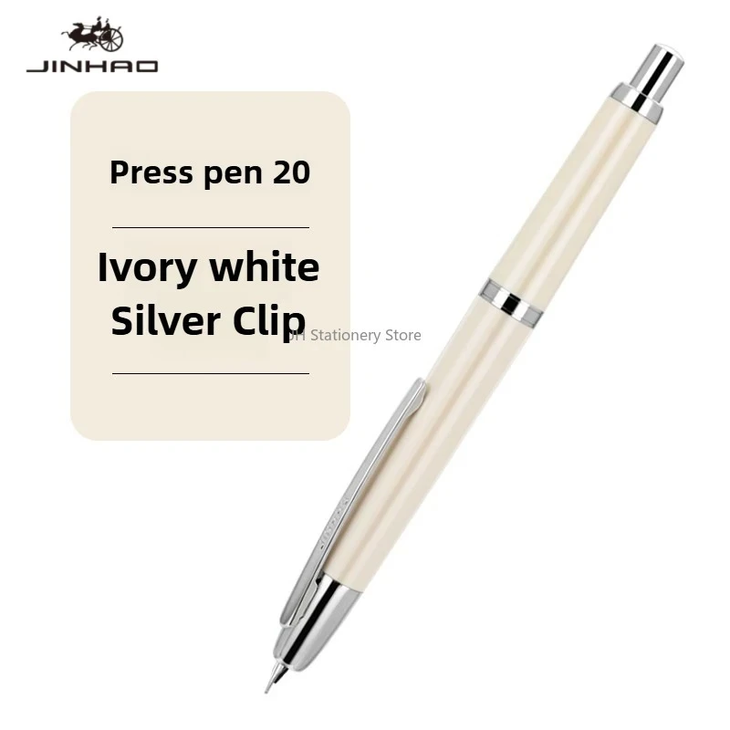 

JINHAO 20 Press Fountain Pen Retractable EF F Nib Metal Black Writing Ink Pen with Converter School Office Supplies Stationery