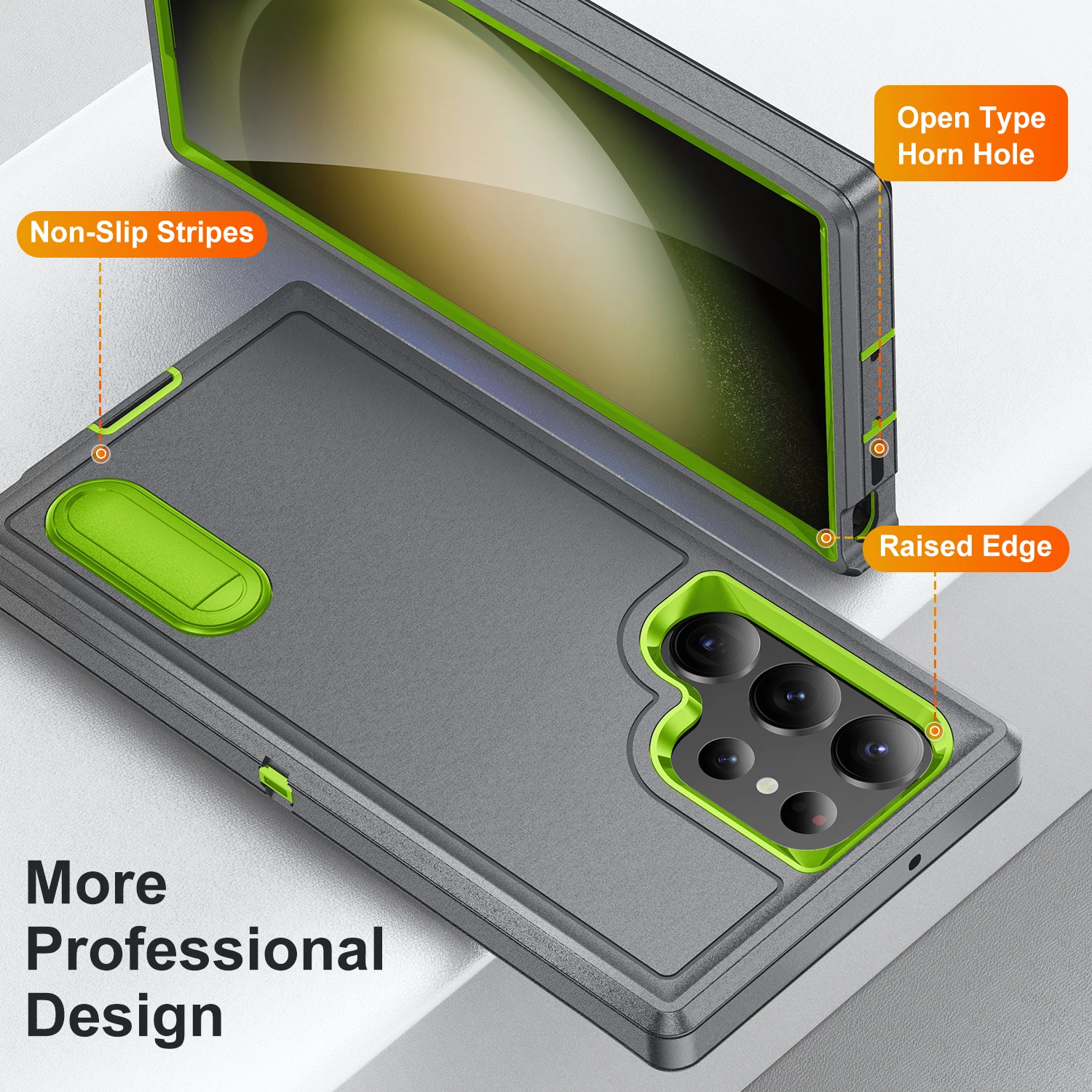Armor Cover for Samsung Galaxy S24 Ultra S23 FE S22 Plus 5G S 23 22 24 Cell Phone Case Kickstand 3 in 1 Protection Cases