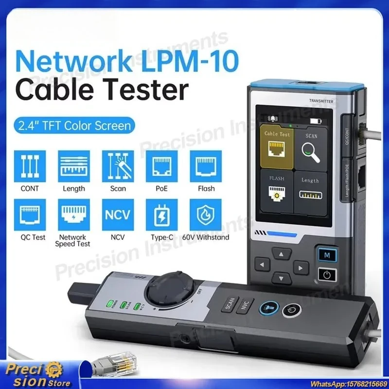 

LPM-10A Smart Cable Locator for RJ45 RJ11 LAN Network Tester with Anti-Interference Length Measurement