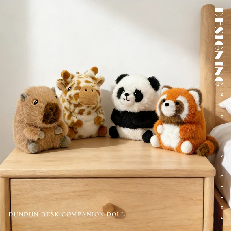 Cute Sitting Animals Red Panda Fox Sloth Cat Plush Toys Soft Plush Dolls Stuffed Capybara Pig Plushie Baby Toys Gifts for Kids