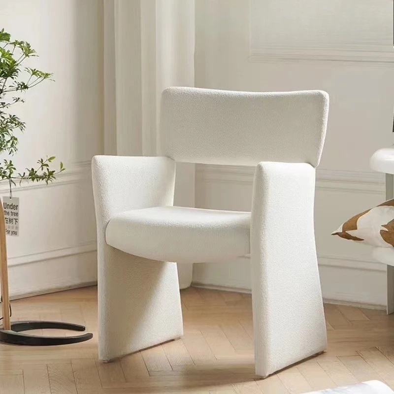 Italian light luxury reception to negotiate sofa chair household flannel dining chair sales office meeting customers simple