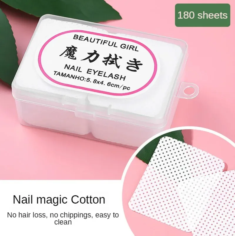 

180pcs/box Lint-Free Nail Polish Remover Cotton Wipes Cleaner Paper Pad Hand Napkin Gel Polish Nail Art Cleaning Manicure Tools